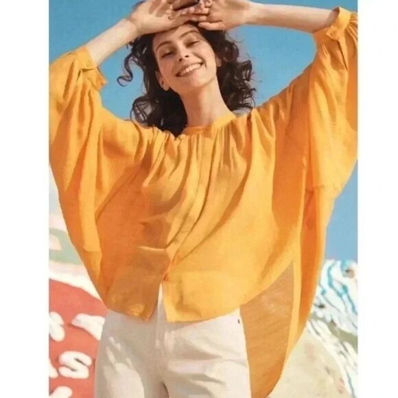 ANTHROPOLOGIE MAEVE Brenna Blouse Dandelion Yellow Women’s Size XS - Picture 1 of 10